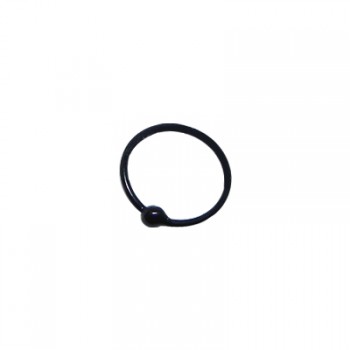 Aro para nariz de plata, color negro, diametro interior 9mm, grosor 0,6mm