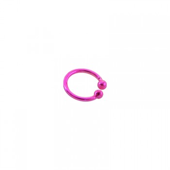 Aro falso para nariz de plata, 7mm diámetro interior, color rosa fucsia